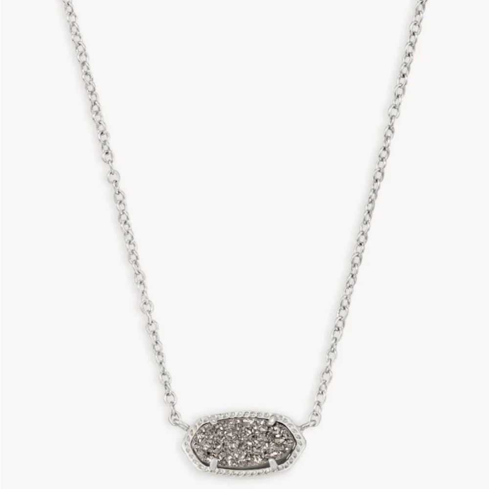 Kendra Scott Elisa Silver Extended Length Pendant Necklace in Platinum Drusty